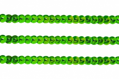 Пайетки "ОмТекс" на нитях, CREAM, 6 мм С / упак.73+/-1м, цв. 94 - зеленый - купить в Ноябрьске. Цена: 297.48 руб.