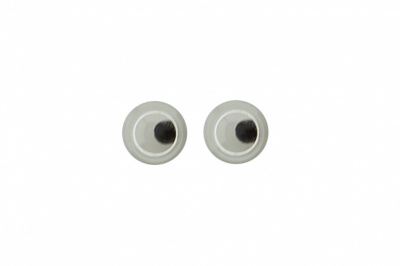 Глазки для игрушек, круглые, с бегающими зрачками, 3 мм/упак.100+/-5 шт, цв. -черно-белые - купить в Ноябрьске. Цена: 25.40 руб.