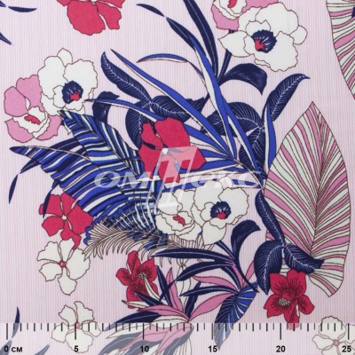 Плательная ткань "Фламенко" 18.1, 80 гр/м2, шир.150 см, принт растительный - купить в Ноябрьске. Цена 239.03 руб.