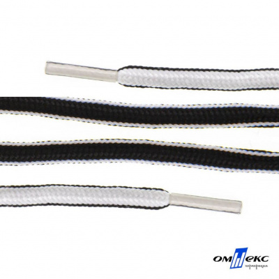 Шнурки #4-27, круглые 130 см, двухцветные (черно/белый) - купить в Ноябрьске. Цена: 47.04 руб.