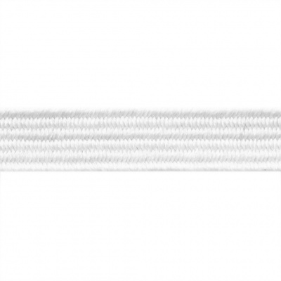 Резиновые нити с текстильным покрытием, шир. 6 мм (182 м/уп), цв.-белый - купить в Ноябрьске. Цена: 705.59 руб.