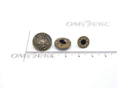 Кнопки металл 15 мм альфа антик с рис.№3  - купить в Ноябрьске. Цена: 2.90 руб.