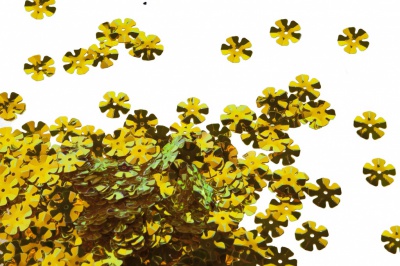 Пайетки "ОмТекс" россыпью,DOUBLE SIDED GOLD,цветок 14 мм/упак.50 гр, цв. 0460-золото - купить в Ноябрьске. Цена: 80.12 руб.