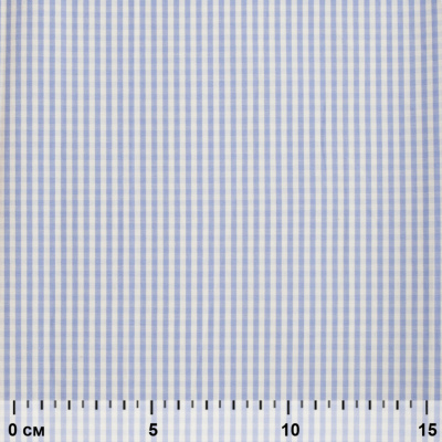 Ткань сорочечная Клетка Виши, 115 г/м2, 58% пэ,42% хл, шир.150 см, цв.2-голубой, (арт.111) - купить в Ноябрьске. Цена 306.69 руб.
