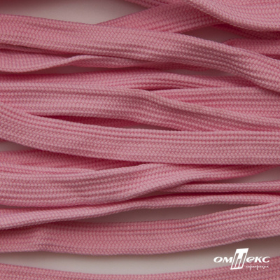 Шнур плетеный (плоский) d-12 мм, (уп.90+/-1м), 100% полиэстер, цв.256 - розовый - купить в Ноябрьске. Цена: 8.62 руб.