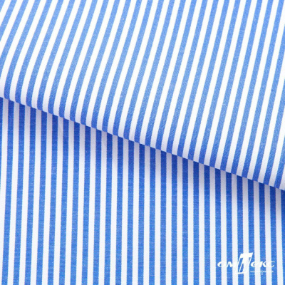 Ткань сорочечная Полоска Кенди, 115 г/м2, 58% пэ,42% хл, шир.150 см, цв.3-синий, (арт.110) - купить в Ноябрьске. Цена 306.69 руб.