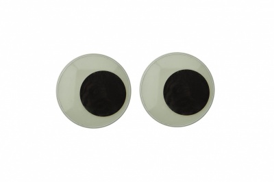 Глазки для игрушек, круглые, с бегающими зрачками, 24 мм/упак.50+/-2 шт, цв. -черно-белые - купить в Ноябрьске. Цена: 60.32 руб.