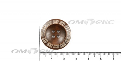 Пуговица деревянная круглая №53 (25мм) - купить в Ноябрьске. Цена: 3.68 руб.