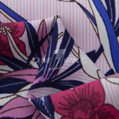 Плательная ткань "Фламенко" 18.1, 80 гр/м2, шир.150 см, принт растительный - купить в Ноябрьске. Цена 239.03 руб.