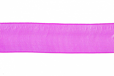 Лента органза 1015, шир. 10 мм/уп. 22,8+/-0,5 м, цвет ярк.розовый - купить в Ноябрьске. Цена: 38.39 руб.
