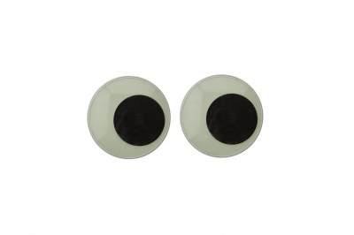 Глазки для игрушек, круглые, с бегающими зрачками, 15 мм/упак.50+/-2 шт, цв. -черно-белые - купить в Ноябрьске. Цена: 47.40 руб.