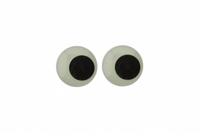 Глазки для игрушек, круглые, с бегающими зрачками, 8 мм/упак.50+/-2 шт, цв. -черно-белые - купить в Ноябрьске. Цена: 15.88 руб.