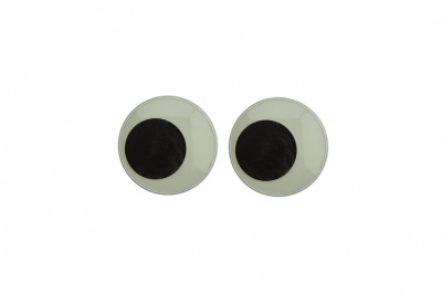 Глазки для игрушек, круглые, с бегающими зрачками, 12 мм/упак.50+/-2 шт, цв. -черно-белые - купить в Ноябрьске. Цена: 38.32 руб.