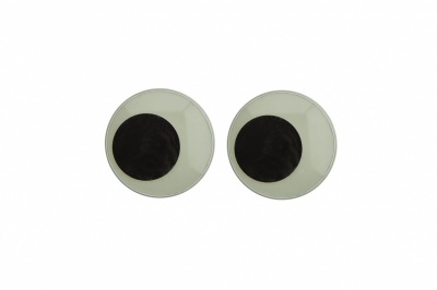 Глазки для игрушек, круглые, с бегающими зрачками, 18 мм/упак.50+/-2 шт, цв. -черно-белые - купить в Ноябрьске. Цена: 41.81 руб.