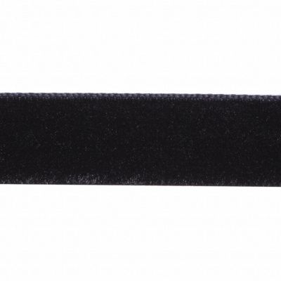 Лента бархатная нейлон, шир.12 мм, (упак. 45,7м), цв.03-черный - купить в Ноябрьске. Цена: 448.27 руб.