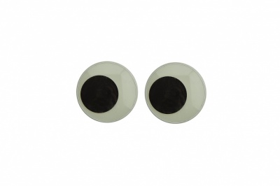 Глазки для игрушек, круглые, с ресничками, 10 мм/упак.50+/-2 шт, цв. -черно-белые - купить в Ноябрьске. Цена: 21.24 руб.