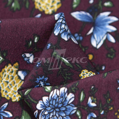 Плательная ткань "Фламенко" 4.1, 80 гр/м2, шир.150 см, принт растительный - купить в Ноябрьске. Цена 259.21 руб.