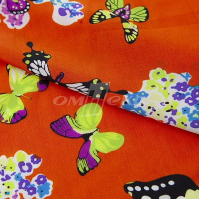 Плательная ткань "Софи" 7.1, 75 гр/м2, шир.150 см, принт бабочки - купить в Ноябрьске. Цена 241.49 руб.