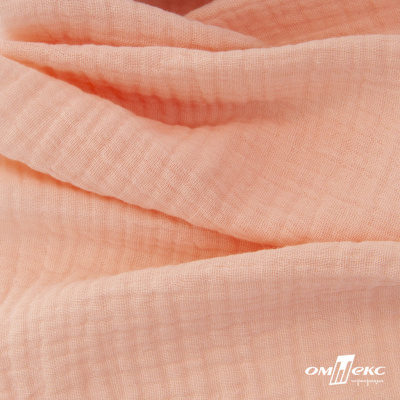 Ткань Муслин, 100% хлопок, 125 гр/м2, шир. 140 см #201 цв.(18)-розовый персик - купить в Ноябрьске. Цена 464.97 руб.