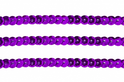 Пайетки "ОмТекс" на нитях, SILVER-BASE, 6 мм С / упак.73+/-1м, цв. 12 - фиолет - купить в Ноябрьске. Цена: 300.55 руб.